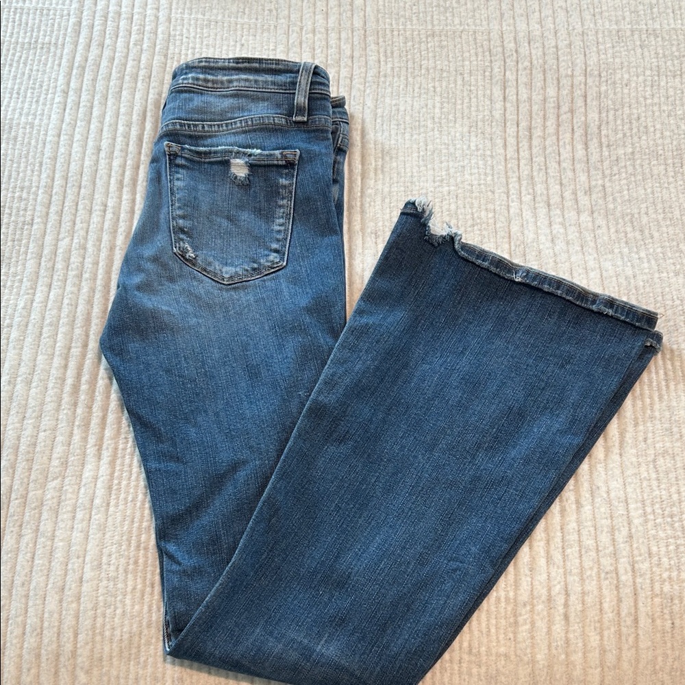 Flying Monkey Distressed Blue Flare Jeans